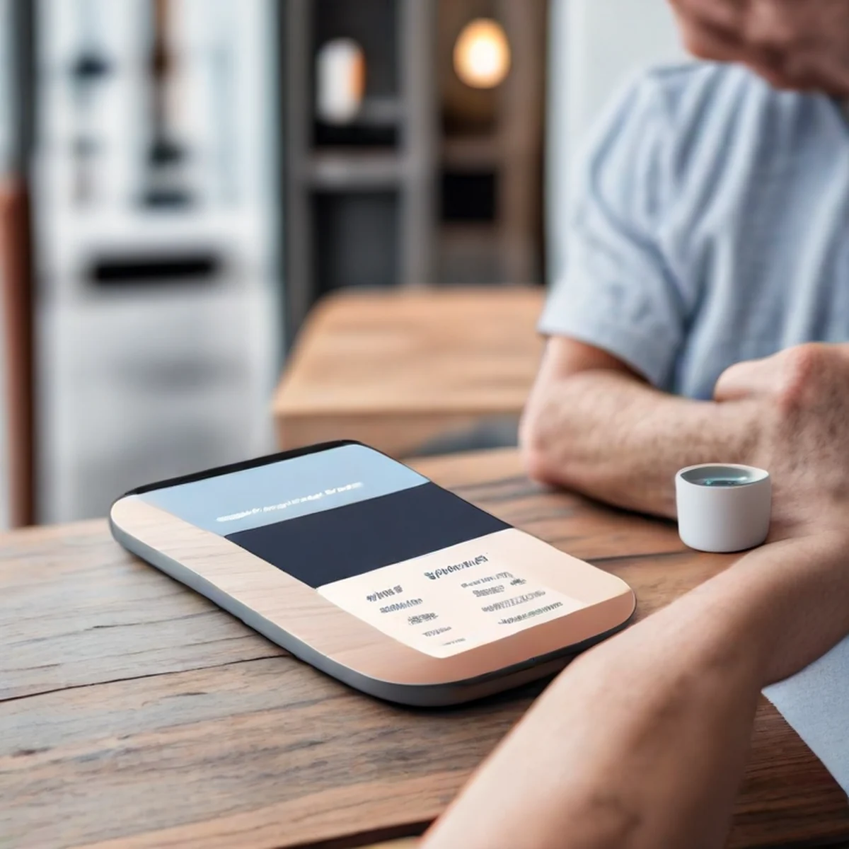 Détail d'un paiement numérique sur smartphone dans un café.