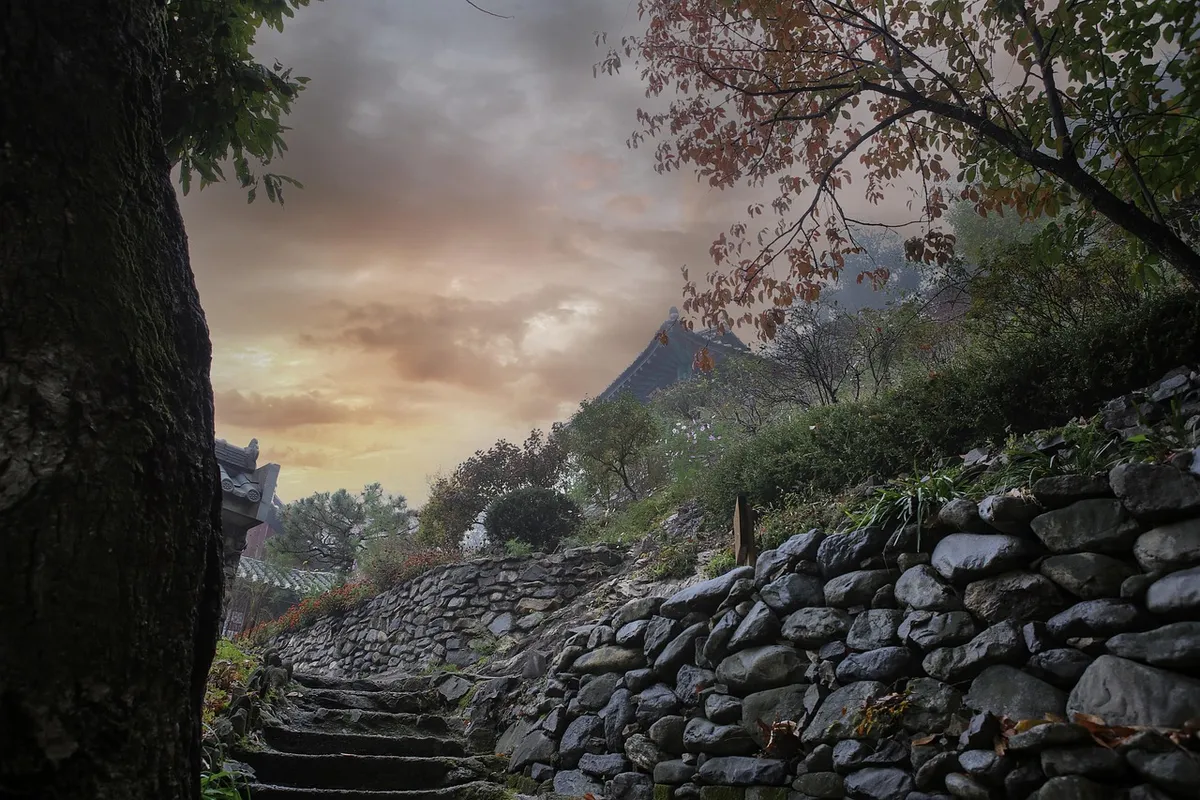section, stairs, entrance, verse, north daeam, qingdao, republic of korea, korea, nature, landscape