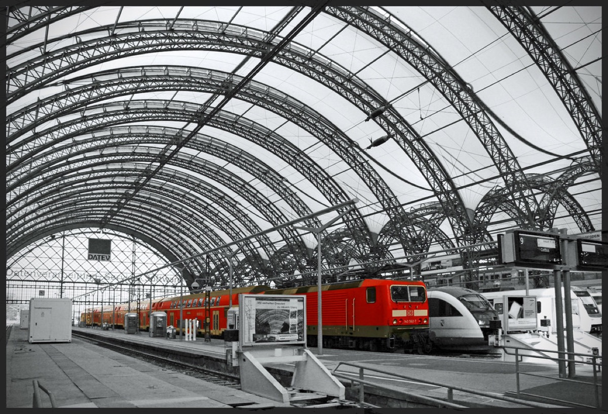 A clean and modern train station platform interior